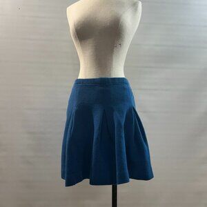 Dalton Blue Pleated Wool Mini Skirt Size 6